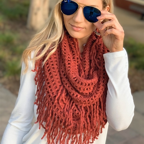 AUTUMN AIR INFINITY SCARF-BRICK - Picture 3 of 6